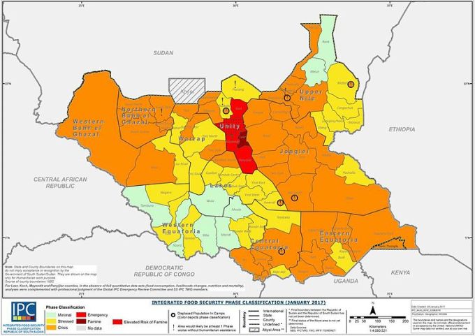 IMAGE Map South Sudan famine